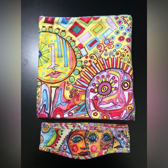 NWOT Designer Multicoloured Infinity Scarf and Headband by Manitoba Artist - Picture 5 of 12